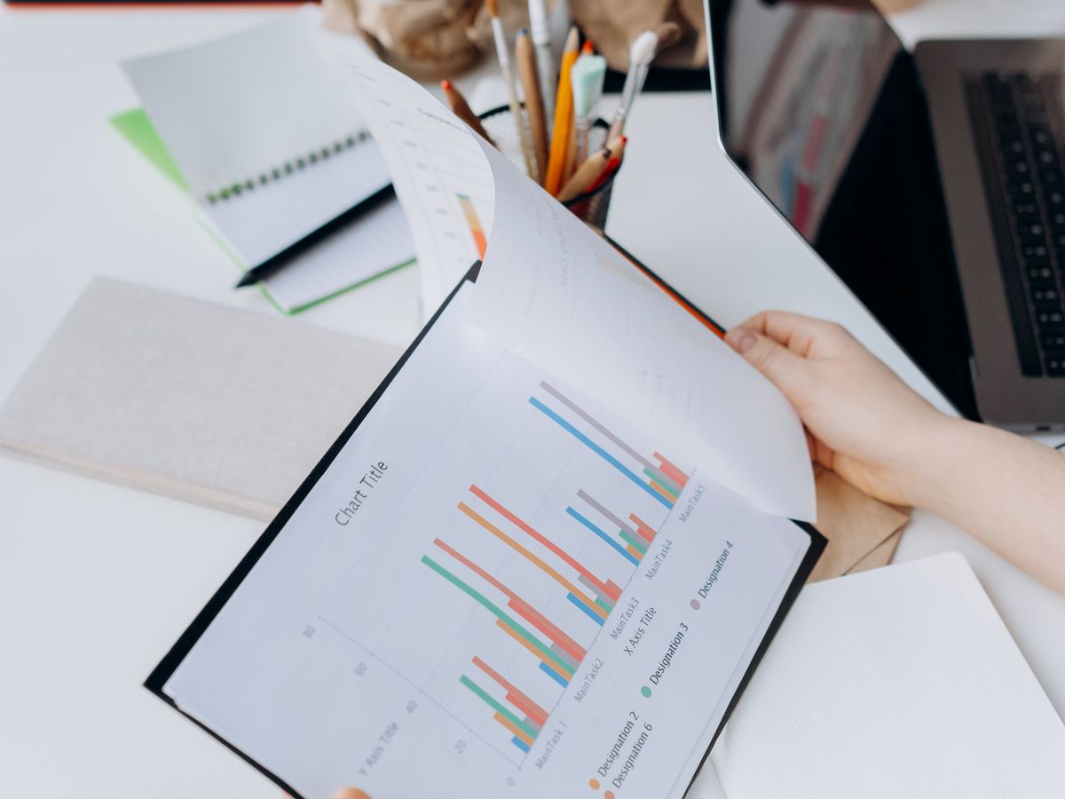 Quality professional reviewing performance charts